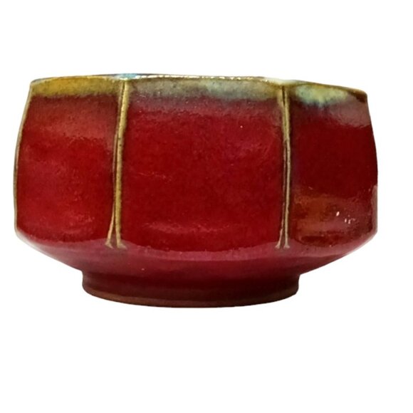 Handcrafted 9-Sided Earthenware Bowl Planter Candy Knick-Knacks - Picture 3 of 7